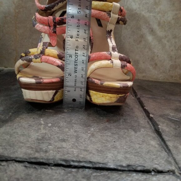 Colorful snake skin platform wedges with 6 inch heels - Picture 10 of 10